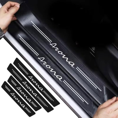 EULVGG 4 Piezas Protector de Escalón de Coche para SEAT ARONA, Protección de Barra de Umbral de Puerta con Pegatinas de Fibra de Carbono Decoración para Estribos de Coche Anti-Arañazos (ARONA)