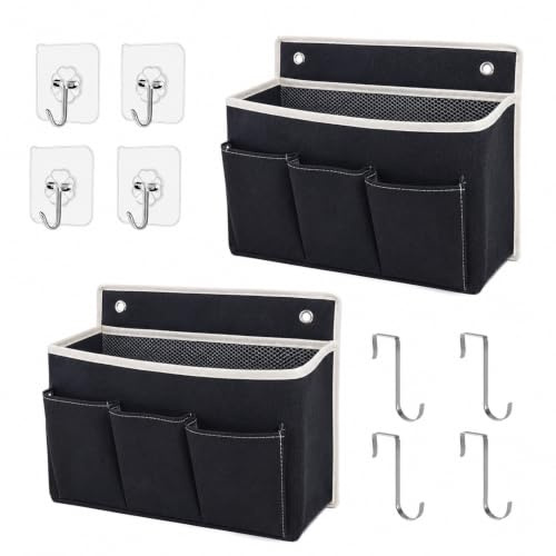 Dermalyx Organizador de Pared de 2 Piezas, cestas Colgantes con Gran Compartimento de Malla y 3 Bolsillos, Organizador para Puerta, Almacenamiento Que Ahorra Espacio para Dormitorio y Caravana,