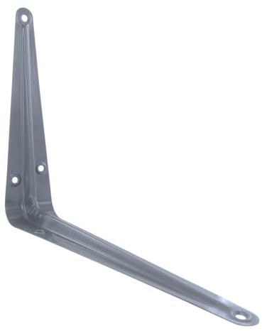 Merriway BH05478 (8 Pcs) London Style Shelf Brackets 200 x 150mm (8 x 6 Inch) Grey - Pack of 8 Pieces | 90-Degree shelf bracket | 8 x 6 | 40mm (1.6) Wide | Maximum shelf depth of 190mm (7.5)