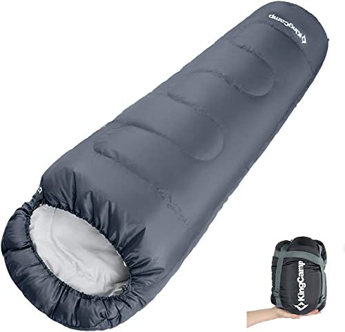 KingCamp Schlafsack Deckenschlafsäcke Mumienschlafsack Winter Warm| 3-4 Saison | für Camping Outdoor und Bergsteigen mit Kopfteil Erwachsene/Kinder