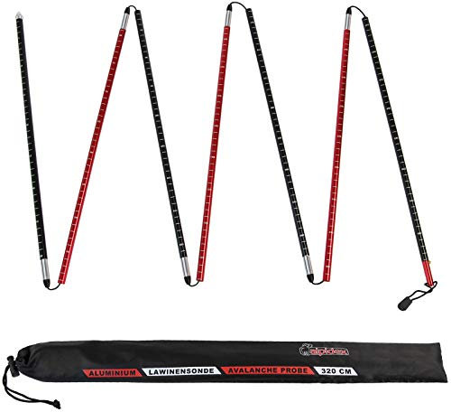 ALPIDEX Sonda Avalancha Sonda Nieve Aluminio 260 cm o 320 cm, Longitud:320 cm