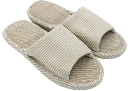 AioTio Femmes et Hommes Cotton Flax Casual Soft Light à Bout Ouvert Pantoufles Maison Confortables Et Respirables Antidérapant pour intérieur et extérieur