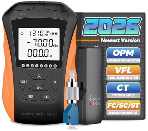 YGGYM Optical Power Meter with Visual Fault Locator, Optical Fiber Power Meter with Cable Tester Function and Li-ion Battery USB Charge for FC/SC/ST Universal Interface (Y8)