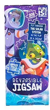 Boxer Gifts Outer Space Reversible Jigsaw | Colourful Planets and Aliens 2 In 1 Puzzle With Facts | Awesome Educational Gift For Kids