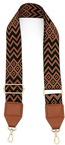 Taschengurt 5 cm Schultergurt für Taschen Mehrfarbiger Verstellbarer Breiter Schultergurt, Schulterriemen für Taschen für Damen und Herren 80-140cm Verstellbarer Ersatz-Taschengurt (L-Schwarz Braun)