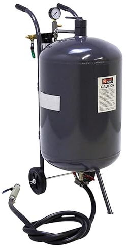 George Tools - Mobiles Sandstrahlgerät 63 Liter - Sandstrahler inklusive Strahlpistole und 4 Düsen - Sandstrahlen - Strahlkessel mit Zubehör - Anthrazit