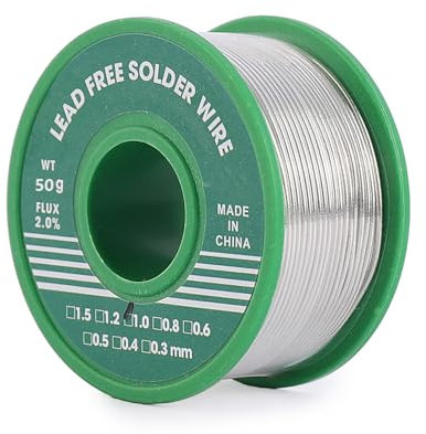 Alambre de Soldadura sin Plomo, Hilo Estaño para Soldar, Plata Estaño para Soldadura Electronica, Alambre Colofonia Núcleo Soldar, Sn99% Ag0.3% Cu0.7% (1mm 50g)