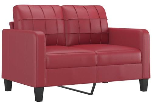 vidaXL Canapé à 2 Places Rouge Bordeaux 120 cm Similicuir