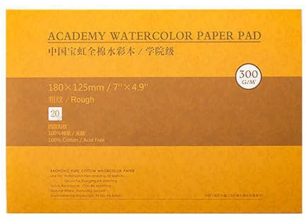MEEDEN Carta per acquerello: 20 fogli 300 g/m² cotone ruvido senza acidi blocco di pittura ad acquerello A6 carta acrilica per pittura a olio a guazzo ad acquerello, regali per bambini artisti, 5×7
