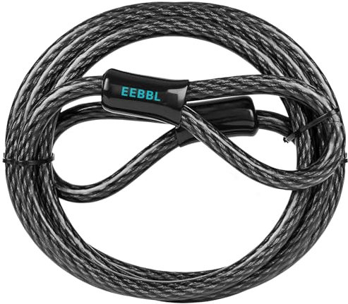 Schlaufenkabel 2.1m x 12mm, Stahlseil mit Kunststoff ummantelt, Kabelschloss zum Schutz deines Fahrrad, Sicherung für Fahrrad/Motorrad/Ebike(7FT)