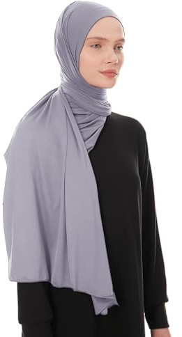 Hijab Scarf for Women - Jersey Hijab Head Scarf - Muslim Headscarf - Headwrap for women, Hijabs Scarves – Premium Jersey Quality 180x70 cm Anthracite