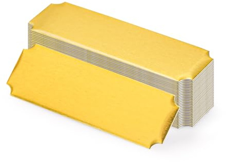 Modixun 30 Pack Name Plates with Adhesive Backing, Laser Engraving Blanks, Metal Aluminum Personalized Trophy Plate Engraved Plaque Custom Name Tag, 7.5 x 2.5cm, Gold