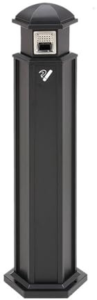 GBEVAUEIO Patio Cenicero de pie acero inoxidable for exteriores, color negro, for recoger colillas cigarrillos, resistente a la lluvia Exterior