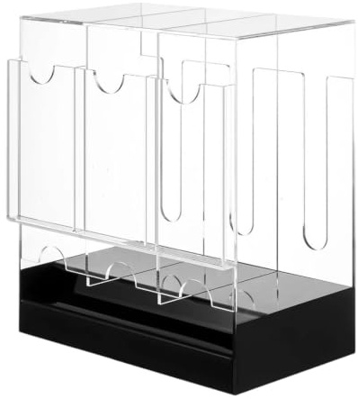Xgdsnly Distributeur de Boosters Présentoir Cartes Vitrine Organiseur Boîte Rangement Acrylique Résistant Support Stable et Packs Debout Adapté Au Bureau Sall, Fond Noir, 3 Emplacements