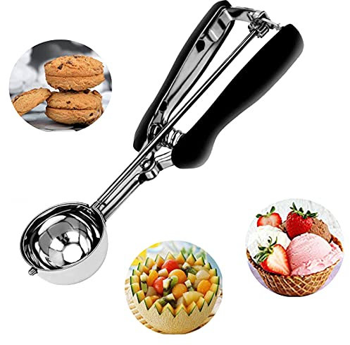 Paletta per Gelato, Paletta per Biscotto in Acciaio Inossidabile da 5 cm per purè di Patate, polpette, Frutta, Insalata, Coppa di Gelato, Cono, Cucchiaio per Impasto per Biscotti con Impugnatura