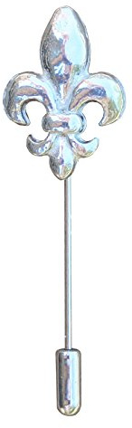 Pin de corbata de flor de lirio, fabricación artesanal francesa en estaño, por William Sturt de los estaños de Jumilhac.