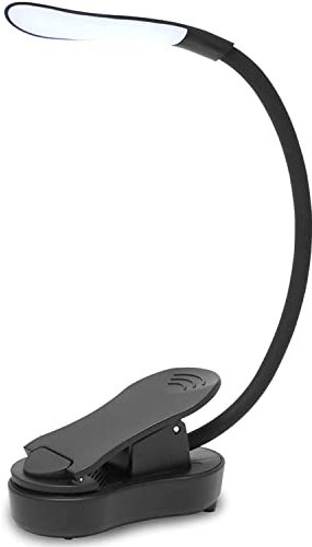 Lampada da lettura pinza per libri, lampada per libri con 7 LED, 3 modalità di temperatura colore, lampada con pinza a luminosità continua, luce pinza ricaricabile USB, flessibile a 360°