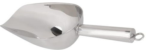 Stainless Steel Ice Scoop, Metal Ice Scoop for Freezer Small Ice Cube Shovel Kitchen Utility Scoops Multifunctional Coffee Beans Dried Fruit Shovel Silver(12oz)