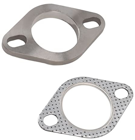 2-Zoll-Auspuffflansch-Verbindungssatz mit 2 Schrauben, Edelstahl-Auspuffflansch und -dichtung, Auspuff-Fallrohrflansch und -dichtung 2 Zoll