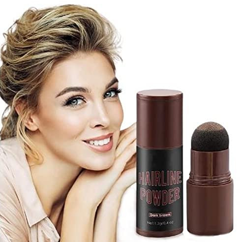 Haarpuder,Haarfasern Haarausfall Behandlung,Schnelle Abdeckung Haaransatz,Weißes Haarspray temporär,Graue Haarwurzel Concealer (Dunkelbraun)