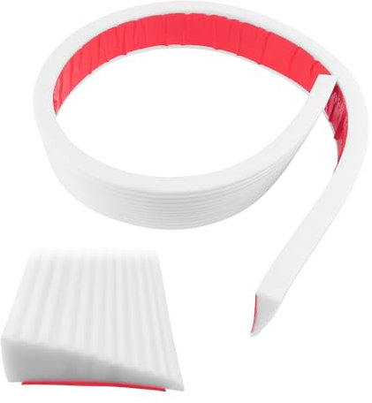 Übergangsprofil Selbstklebend, 1.6 × 5.5 × 100cm Weiß Auffahrrampe, Kann Zugeschnitten Werden Übergangsleiste Boden, für Kehrroboter, Rollstühle und Kinderwagen