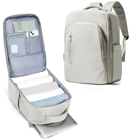 suradar Reiserucksack Damen, Ryanair Handgepäck 40x20x25 Damen Travel Backpack Ryanair Reiserucksack Damen Rucksack Damen mit Laptopfach Flugzeuge Reisetasche Weekendertasche Wanderrucksack Graubraun