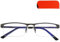 Metall Halbrand unten Anti Blaulicht Brille Lesebrille mit rechteckigen Gläsern, Gratis Etui, Edelstahl Brillengestell (Graphit), Blaulichtfilter Brille Herren und Damen 1.5 Dioptrien
