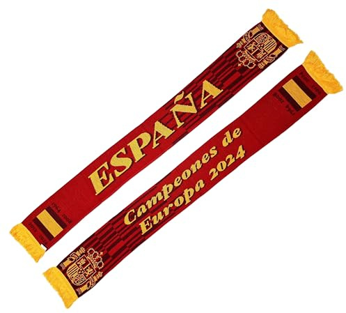 Spanien Espana fotboll stickad halsduk (Campeones de Europa 2024), España Campeones De Europa 2024, one size