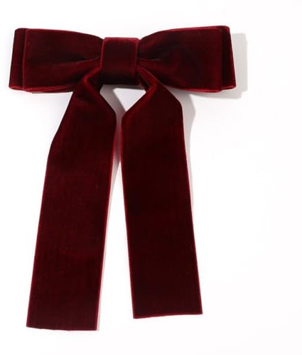 1 épingle à cheveux double couche en velours pour femme - Pinces à cheveux - Barrettes à cheveux - Barrette à bec de canard - Accessoire de cheveux pour femmes et filles - Mariage - Fête - Bordeaux