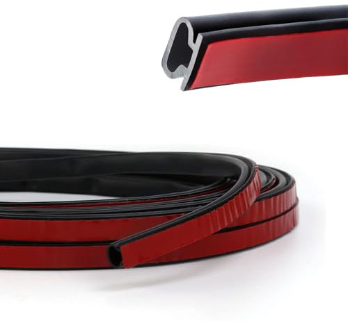 Guarnizione per Porta Finestra Adesiva, 7M Profili in Gomma D-Tipo Guarnizioni, Guarnizione per Finestre con Flessibile Impermeabile, Nastro Sigillante Anti-Collisione (Nero)