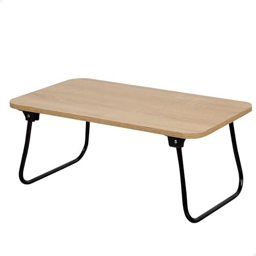 AKTIVE MAX Home Mesa Plegable, 53x 30 x 22 cm, Madera y Acero, Bandeja para Cama, Multiusos, Sofá, Ordenador portátil, Mesita Auxiliar, Mesas Plegables portátiles, Estilo Industrial (18424)