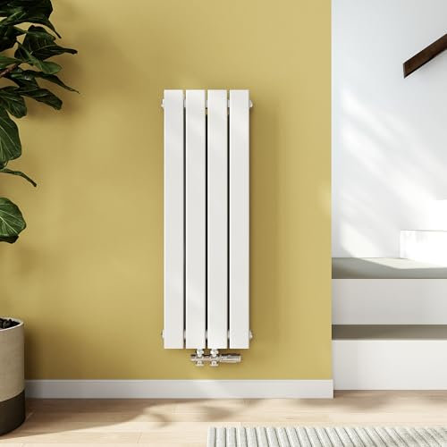 EMKE Heizkörper Klein 90 x 30 cm, Badezimmer Heizkörper Doppellagig Flachheizkörper Mittelanschluss Paneelheizkörper Wandheizkörper Heizung Weiß 446W