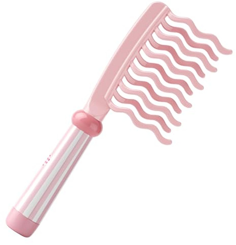 Peine De Dientes Anchos | Peine Ancho Para Cabello Rizado,Herramienta de Estilizado Antiestático con Mango Masajeador Capilar que Aporta Volumen