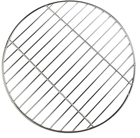 Red de parrilla de barbacoa de acero inoxidable, rejilla redonda, bandeja para hornear de 30 cm/35 cm/40 cm para acampar al aire libre parrilla de malla de cocina (40 cm)