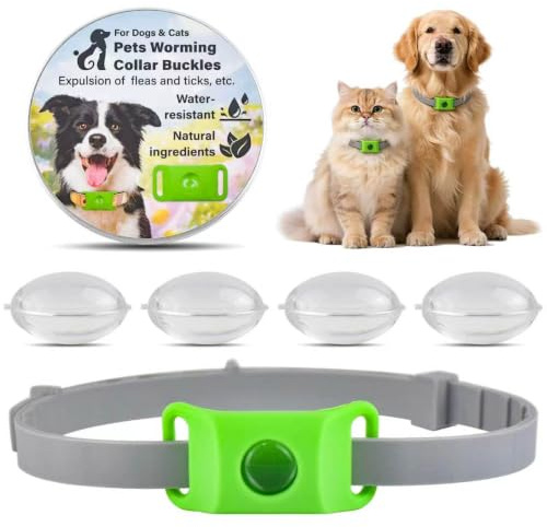Collier Anti Puces pour Chien Chat Tique Remplaçable Naturel Plantes Huiles Essentielles Élimine Antipuce Antiparasitaire Moustique Parasitaire Lot Imperméables Réglable 63cm Petits Moyens Grands