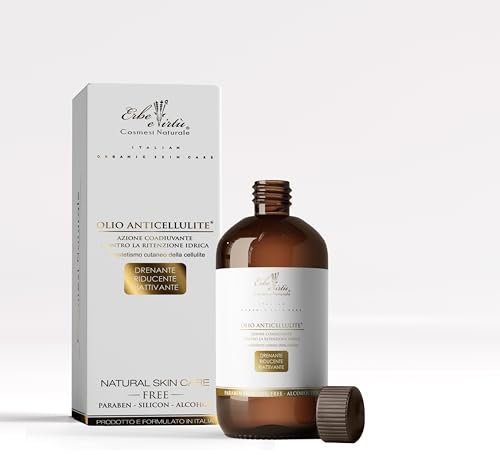 Olio Anticellulite 200 ml Drenante Tonificante Riducente Mix di Preziosi Fitoestratti contro la ritenzione idrica 100% Made in Italy