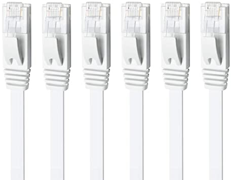 Yauhody Cat 6 Ethernet Cable 3m 6Pack, High Speed Cat6 3m 6Pack, White | Gigabit Internet Network LAN Patch Cord, Stable Transmit, Pure Copper, Snagless RJ45 Connector for Modem, Router, Computer