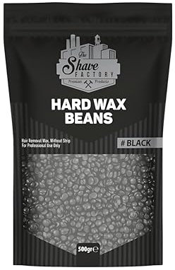 THE SHAVE FACTORY Hartwachskugeln – Schwarz – Schmerzfreie Haarentfernung für Unisex – Ganzkörperwaxing – Lang anhaltend Glatte Haut – Natürliches Wachs für Empfindliche Haut (1er Pack)