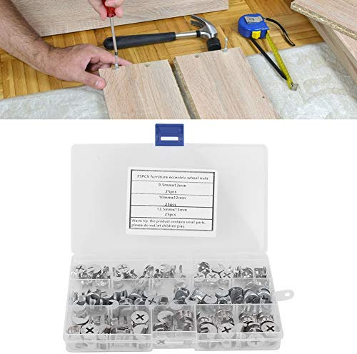 75 Pi¨¨ces Raccords de Verrouillage ¨¤ Came ¨¦crou ¨¤ Came Meubles, ¨¦crou Excentrique Roue Ensemble Connecteur Fixation Mat¨¦riel pour Meubles, Srmoire, Connexion, Armoire