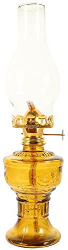 Beavorty Retro Glas Petroleumlampe Für Innen Öllampe Mit Docht Vintage Petroleumlampe Transparente Glaslaternen Tisch Öllampe