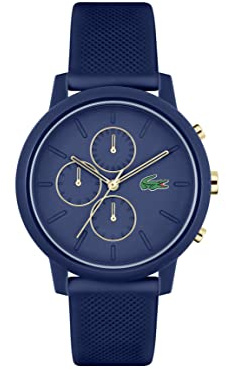 Lacoste Montre Chronographe à Quartz pour Homme avec Bracelet en Silicone Bleu Marin - 2011248