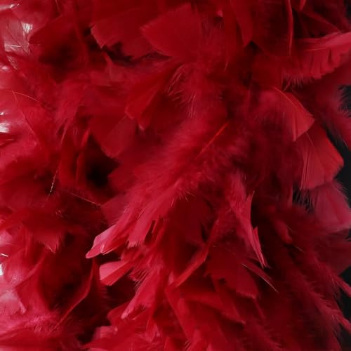 Boa en plumes unies de 2 m pour bricoler, écharpe en plumes moelleuse, accessoire de costume, boas, bandes de plumes, décorations de mariage, pour couture, artisanat, décoration de Noël, fêtes de