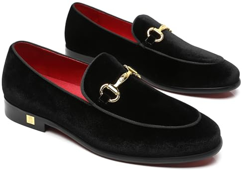 Erphpre Paul Men's Loafers Velvet Fashion Luxury Wedding Party Dress Shoes Black US 10