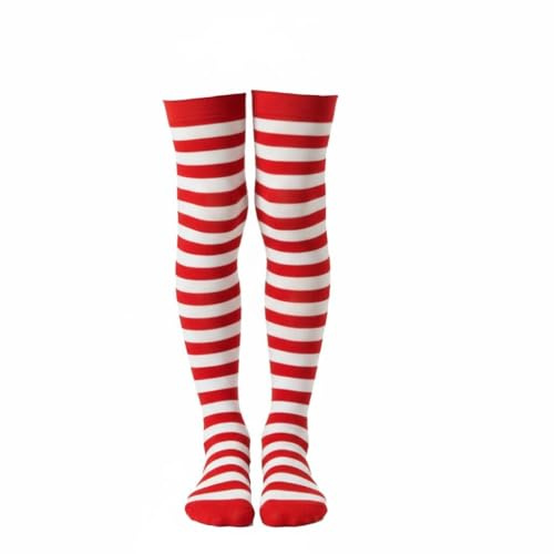 A2Z 4 Kids Girls Boys Striped Stockings Black & White Halloween Fancy Dress Accessory Over Knee - Stocking Striped Red & White 9-14