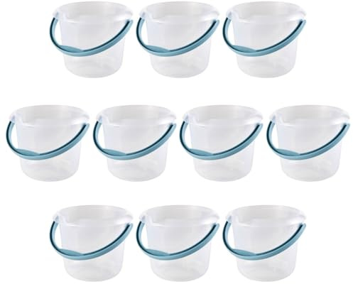 Keeeper, Mika Hink Med Integrerad Mätskala Och Ergonomiskt Handtag, 10 Stycken, 5 L, Naturligt Genomskinlig