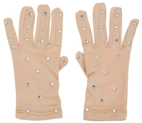 LIFKOME Guanti da Pattinaggio Artistico da Donna Fibra Elastica, Termici e Traspiranti, Decorati Strass per Performance Eleganti su Ghiaccio