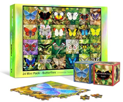 Butterfly Symphony 24 Mini Pack Daily Puzzle, Advent Calendar, 1000 Pieces