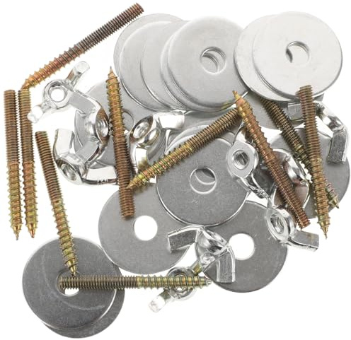 HOMSFOU 10 Sets Silver Iron Bird Perch Screws with Nuts and Gaskets for Bird Cage Fixing and Wear Resistance Accessories Suitable for Perch