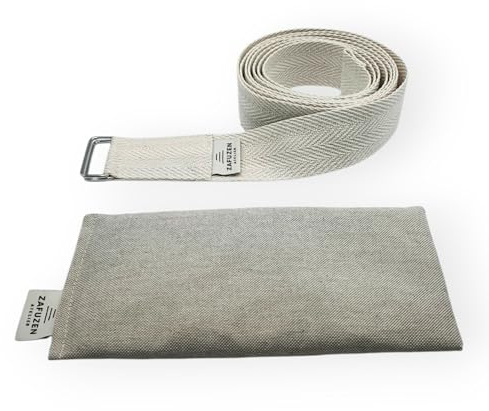 ZAFUZEN Atelier · Stretch- och avslappningsritual · Yogabit med stretchbälte och ögonkudde med lavendel · Wellness Set för yoga, savasana och avkoppling · Modell Dune