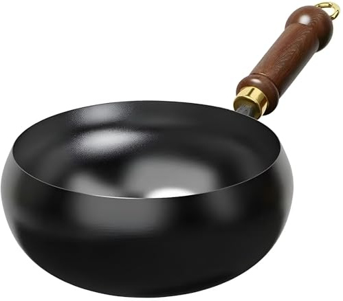 Obelagda japanska runda magwokar, långsam spis/stekpanna/stekpanna, non-stick wok för induktion och gasspisar (inget lock, 28 cm)
